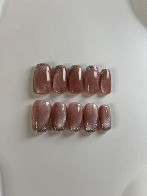 Pink cat eye triangular French